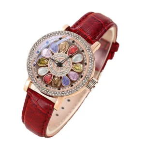 Luxury Brand Elegant Woman Wristwatch Diamond-set Transit Colours HandClock Female Original Waterproof High Quality Ladies Watch